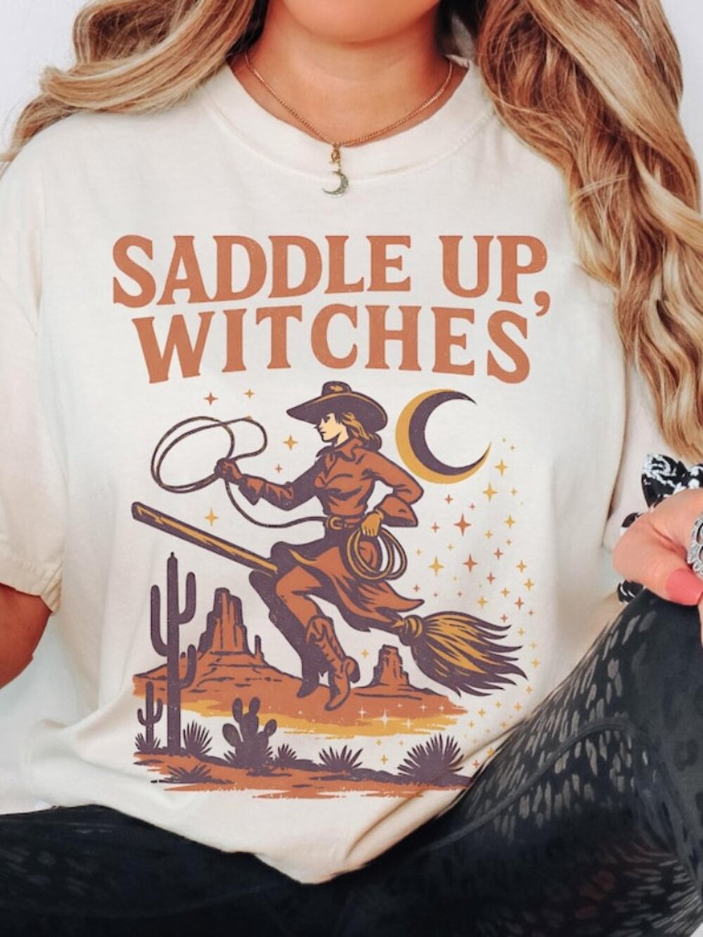 Halloween Shirt Western Witch Cowgirl Ghost Tee Saddle Up Witches Shirt